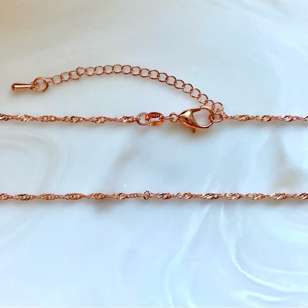 Rose Gold, Gold, Silver plated Wave Chain Necklace for Women